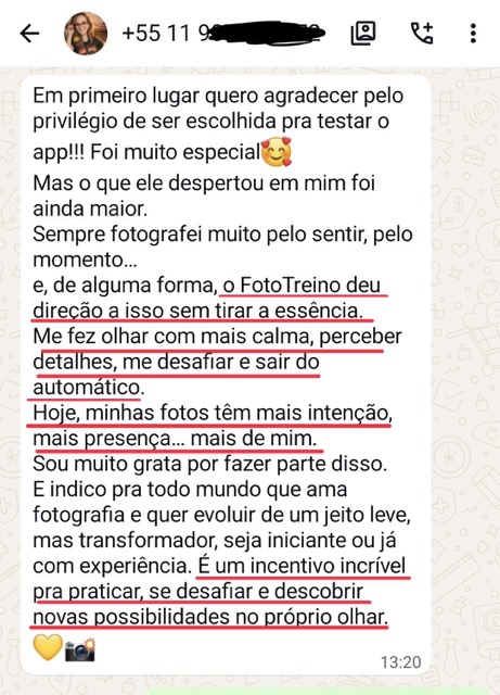 Depoimento de usuário